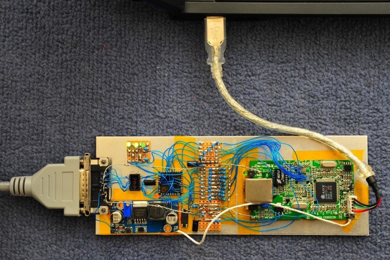 USB AUI Ethernet adapter proof of concept, based on a D-Link DUB-E100, NQ8502 connected to MII