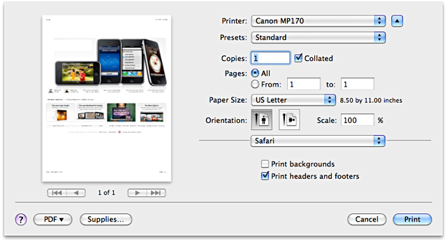 print dialog more options