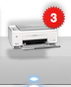 printer ready with 3 items in queue icon